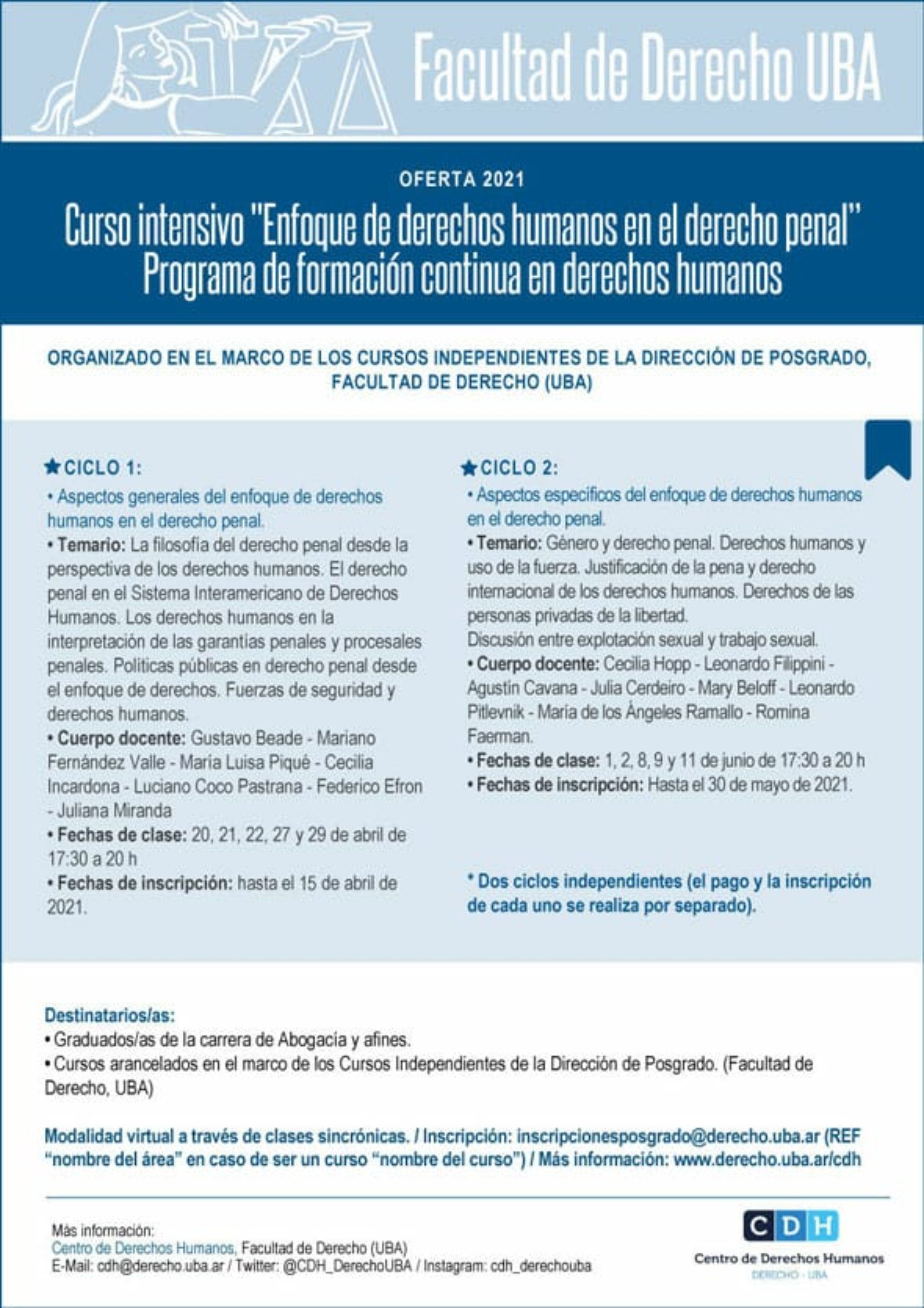 Curso intensivo «Enfoque de derechos humanos en el derecho penal