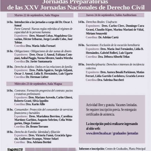 Jornadas Preparatorias de las XXV Jornadas Nacionales de Derecho Civil