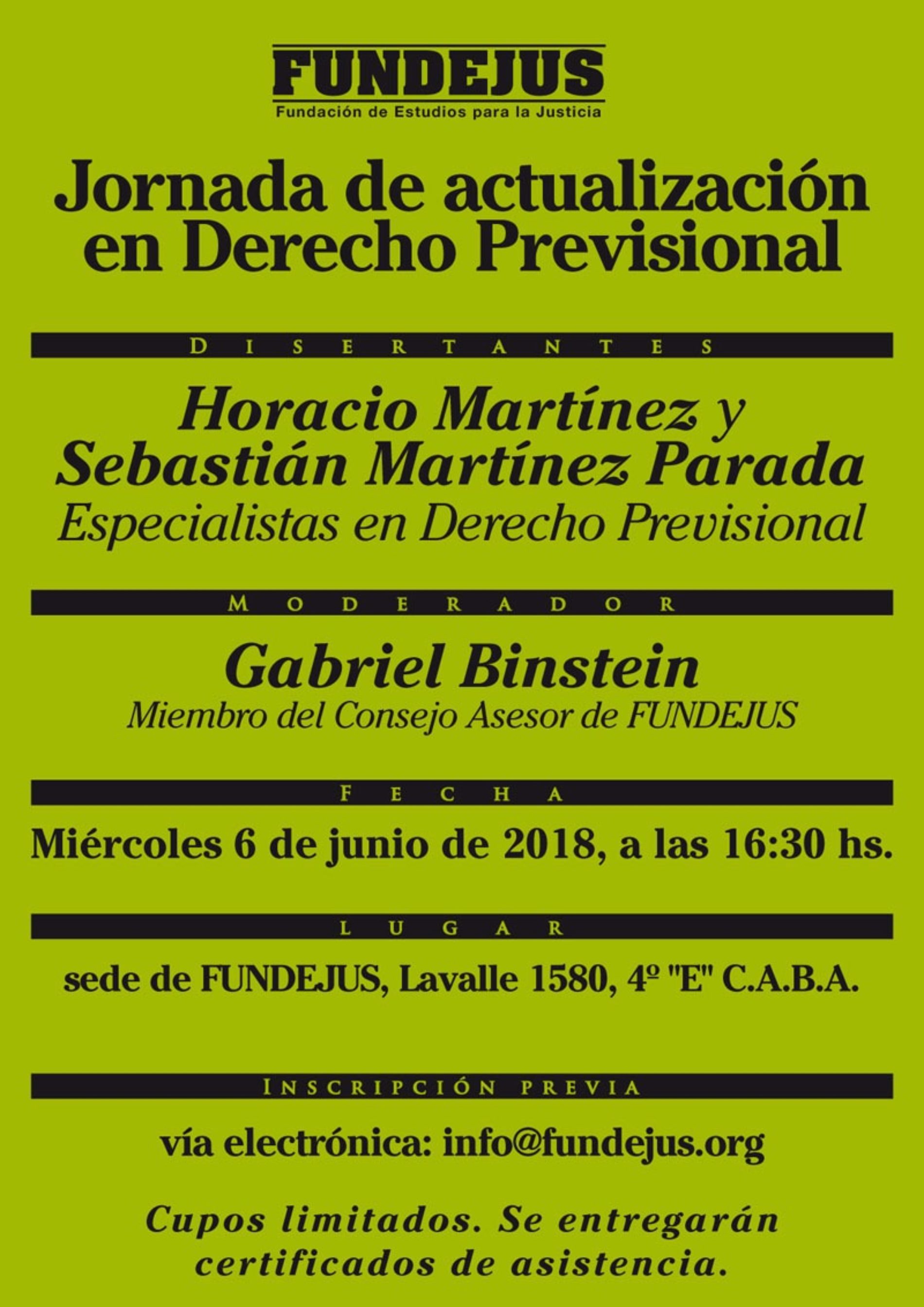 «Jornada de Actualización en Derecho Previsional».