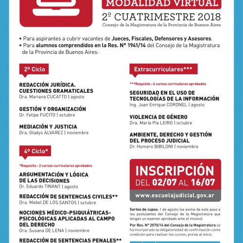«Escuela Judicial Bonaerense: cursos de capacitación»
