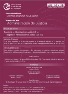 especializacion y maestria en administracion y justicia