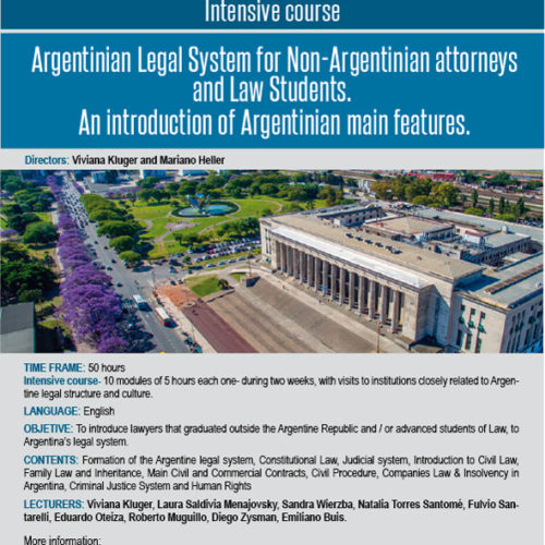 Intensive course «Argentinian Legal system for Non-Argentinian attorneys. An introduction of Argentinian main features»