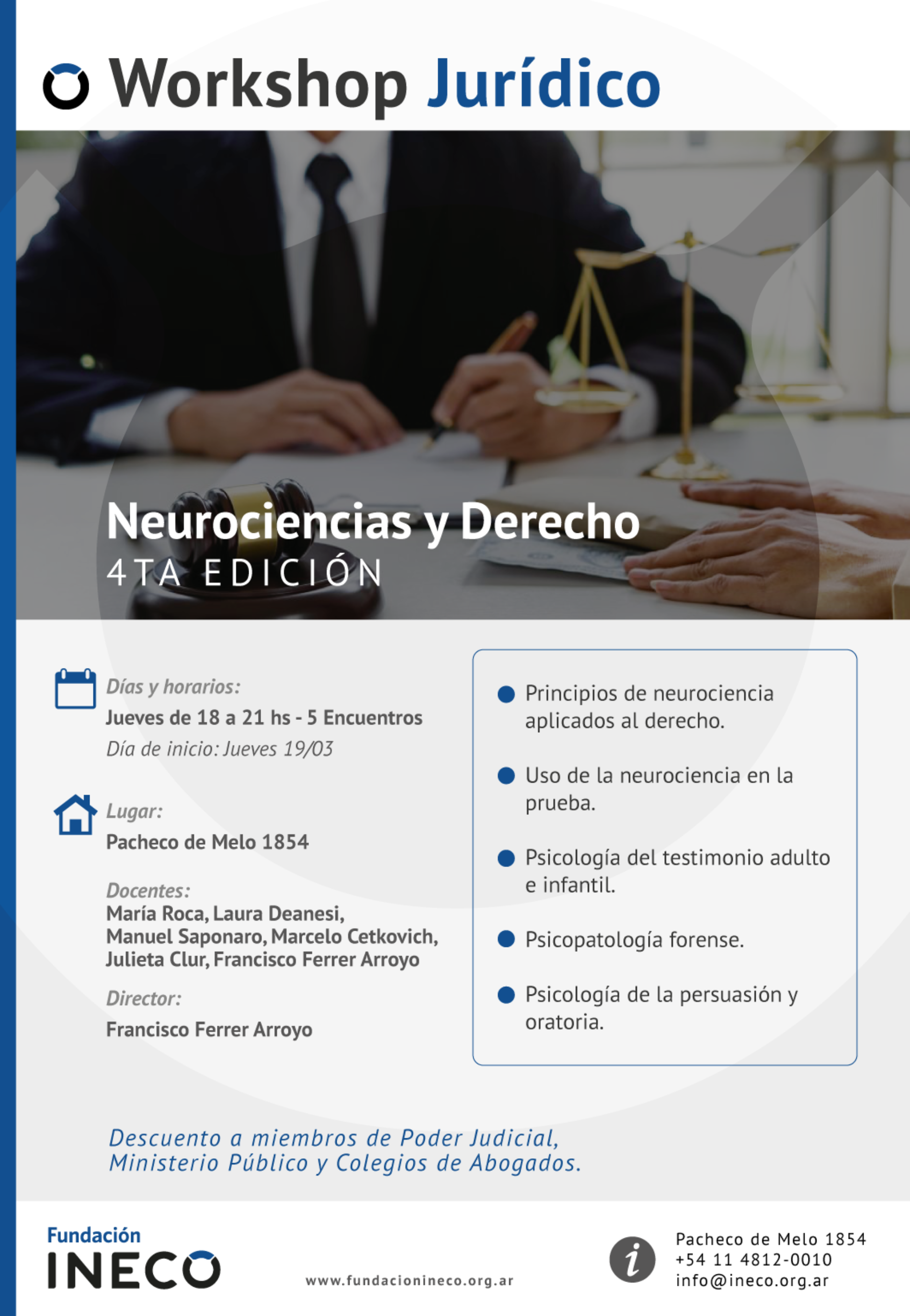 Workshop Jurídico «Neurociencias y Derecho»