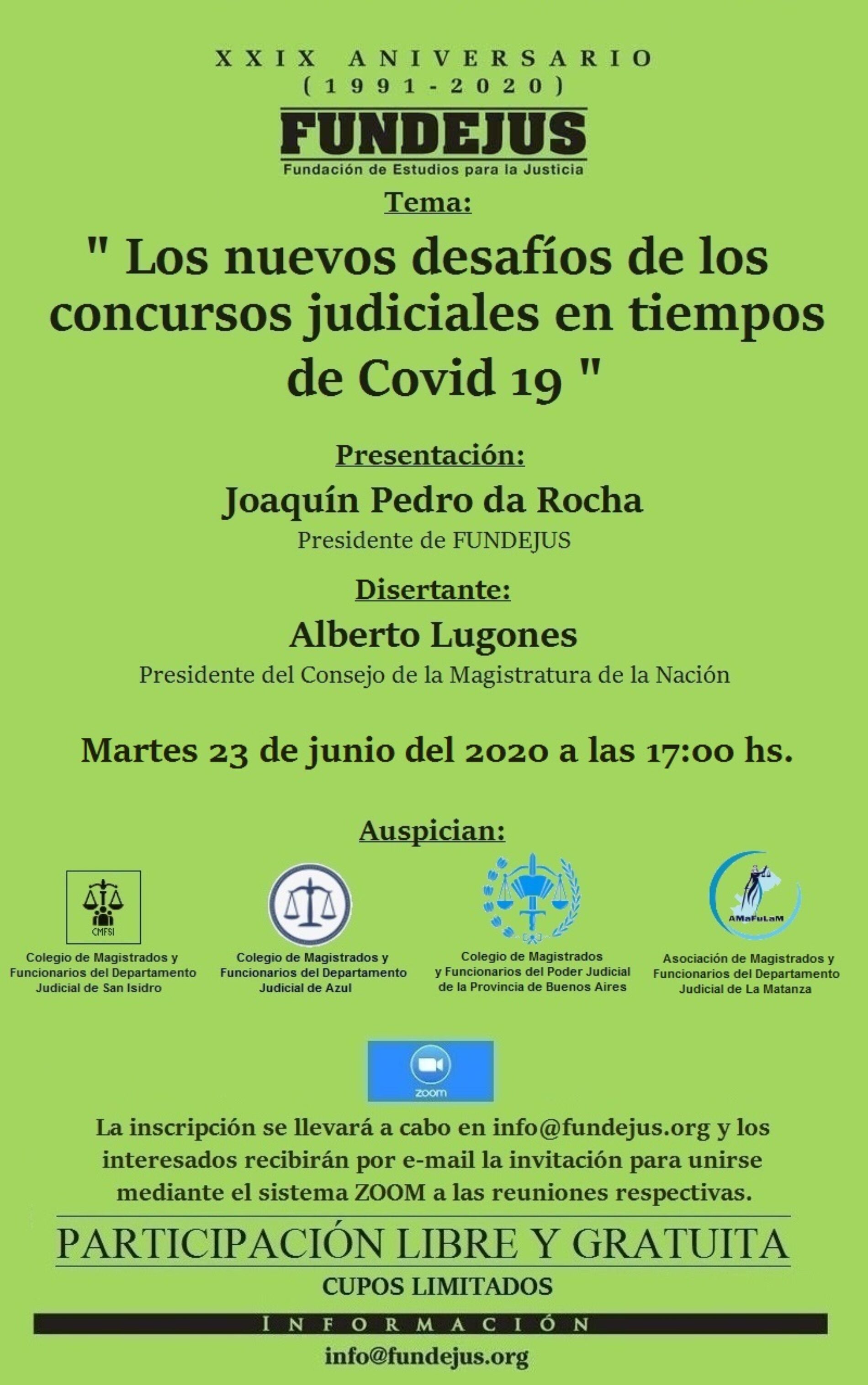 » Los nuevos desafíos de los concursos judiciales en tiempos de Covid 19 «
