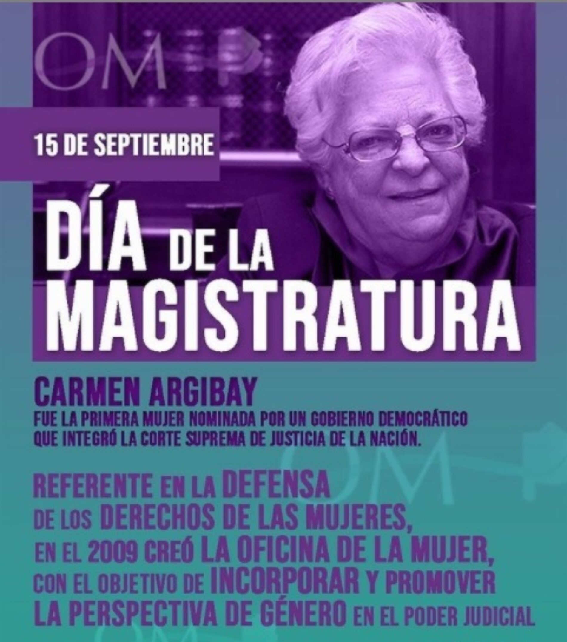 15 de septiembre: Día de la Magistratura y la Función Judicial.