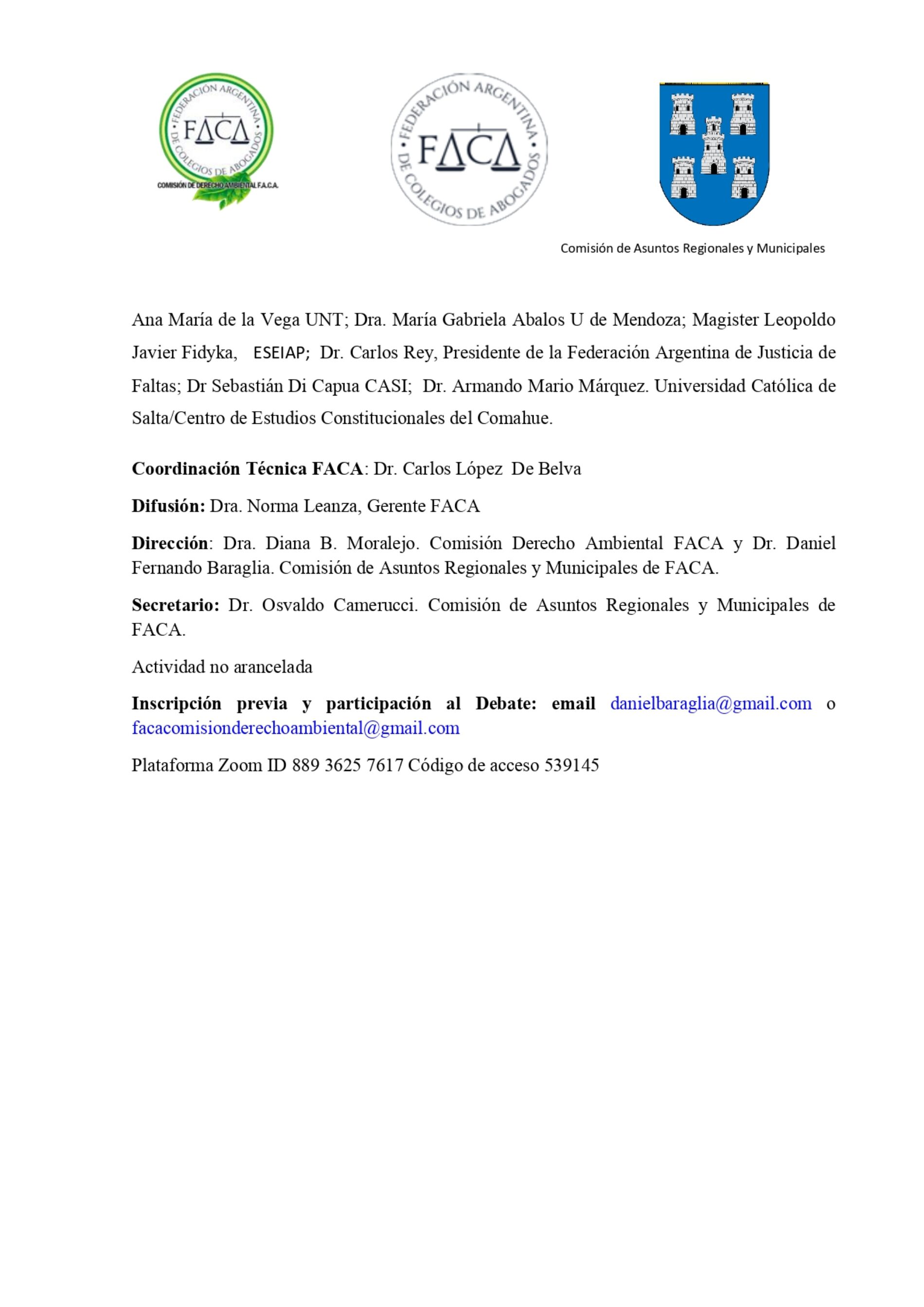 Programa del evento virtual «DERECHO MUNICIPAL Y DERECHO AMBIENTAL»