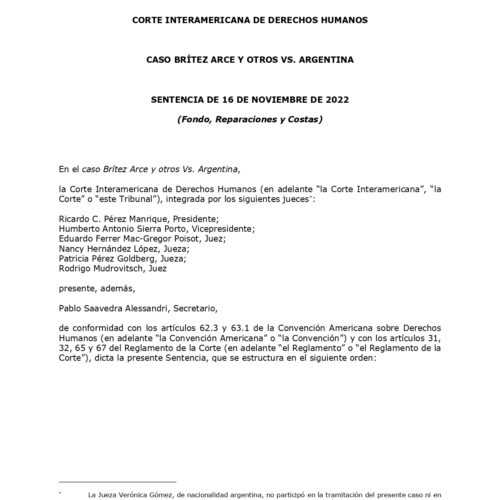 CIDH «caso Britez Arce y otros vs Argentina: condena internacional por violencia obstétrica»