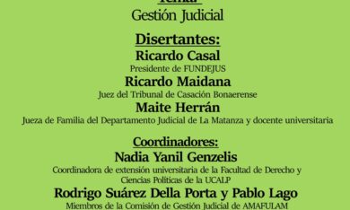Jornada de Actualización (presencial). Tema: «Gestión Judicial»