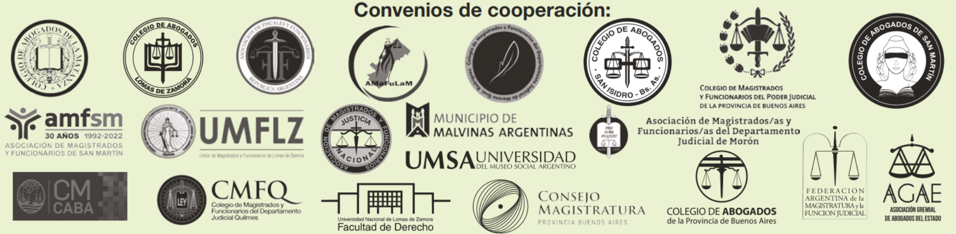 Convenios de cooperación entre FUNDEJUS e instituciones colaboradoras.