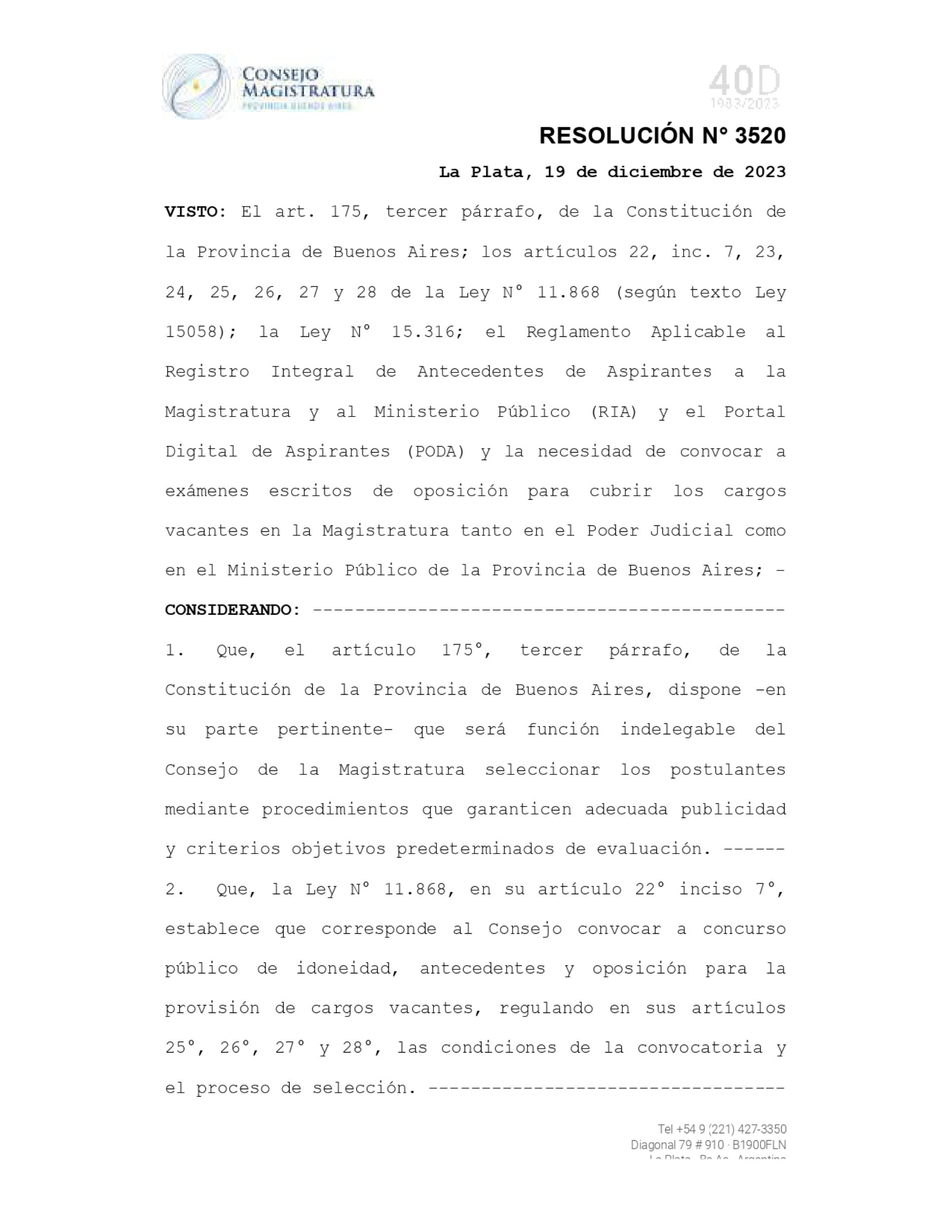 Fundejus difunde: “Resolución 3520 del 19/12/2023 “