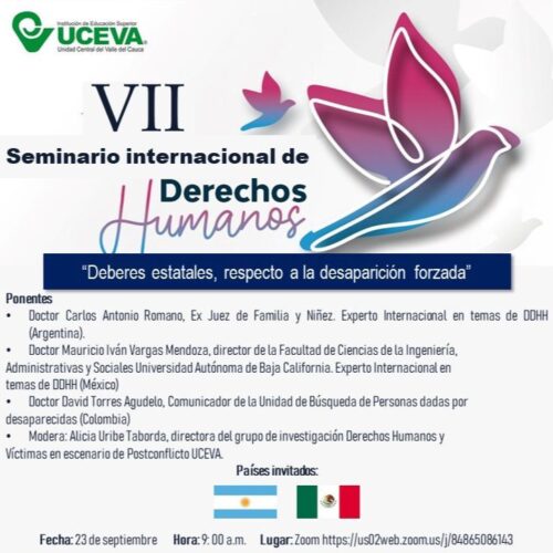 FUNDEJUS difunde: VII Seminario internacional de Derechos Humanos “Deberes estatales, respecto a la desaparición forzada”.