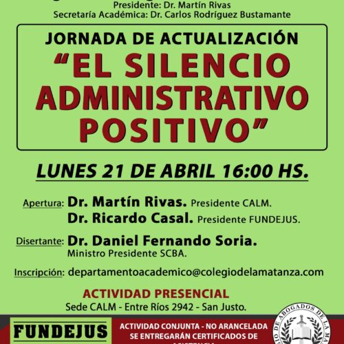Jornada de actualización: “El silencio administrativo positivo”