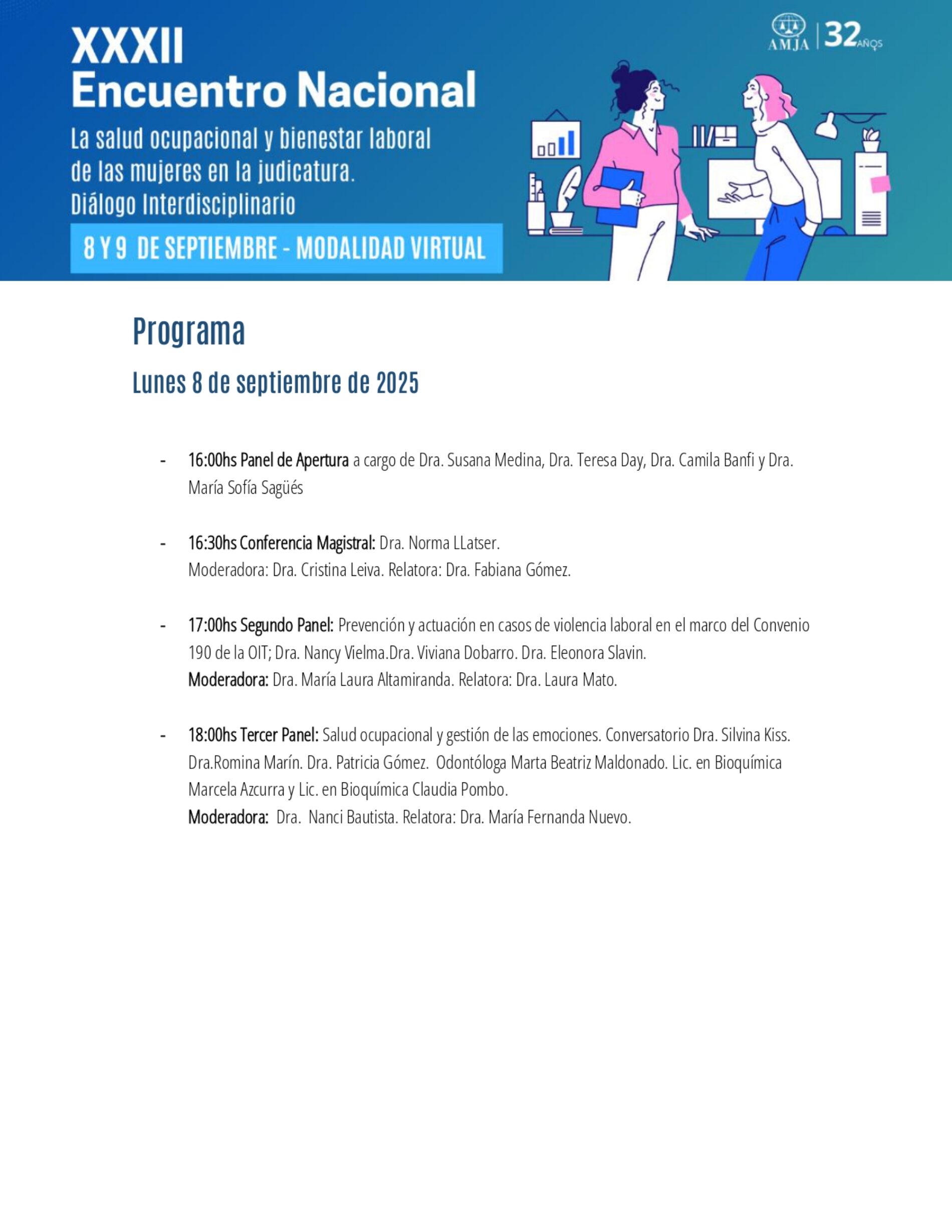 XXXII Encuentro Nacional AMJA – Programa