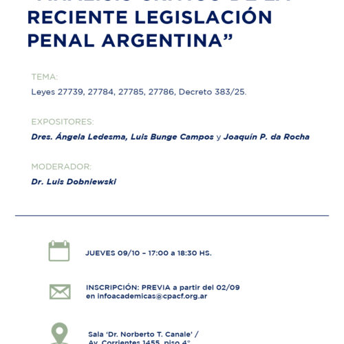 “Análisis critico de la reciente legislación penal Argentina”