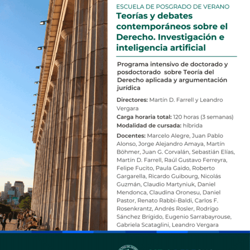 Escuela de Posgrado de Verano: “Teorías y debates contemporáneos sobre el Derecho. Investigación e inteligencia artificial”