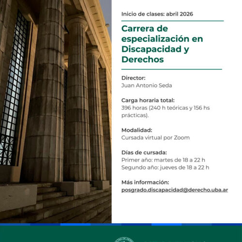 Carrera de especialización en Discapacidad y Derechos