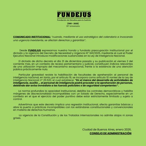 Comunicado Institucional: “cuando, mediante el uso estratégico del calendario e invocando una urgencia inexistente, se afectan derechos y garantías”