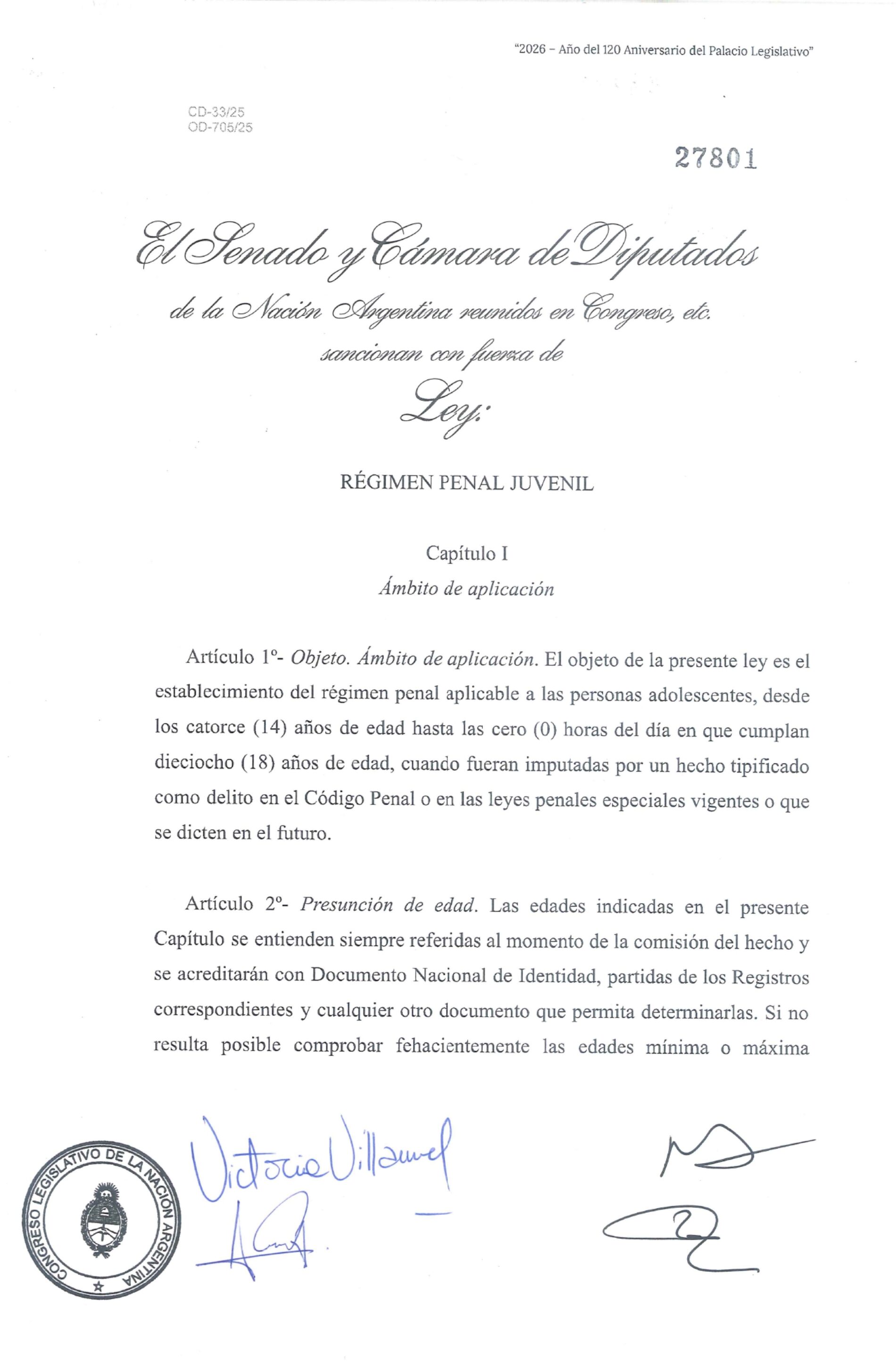 Ley Régimen Penal Juvenil