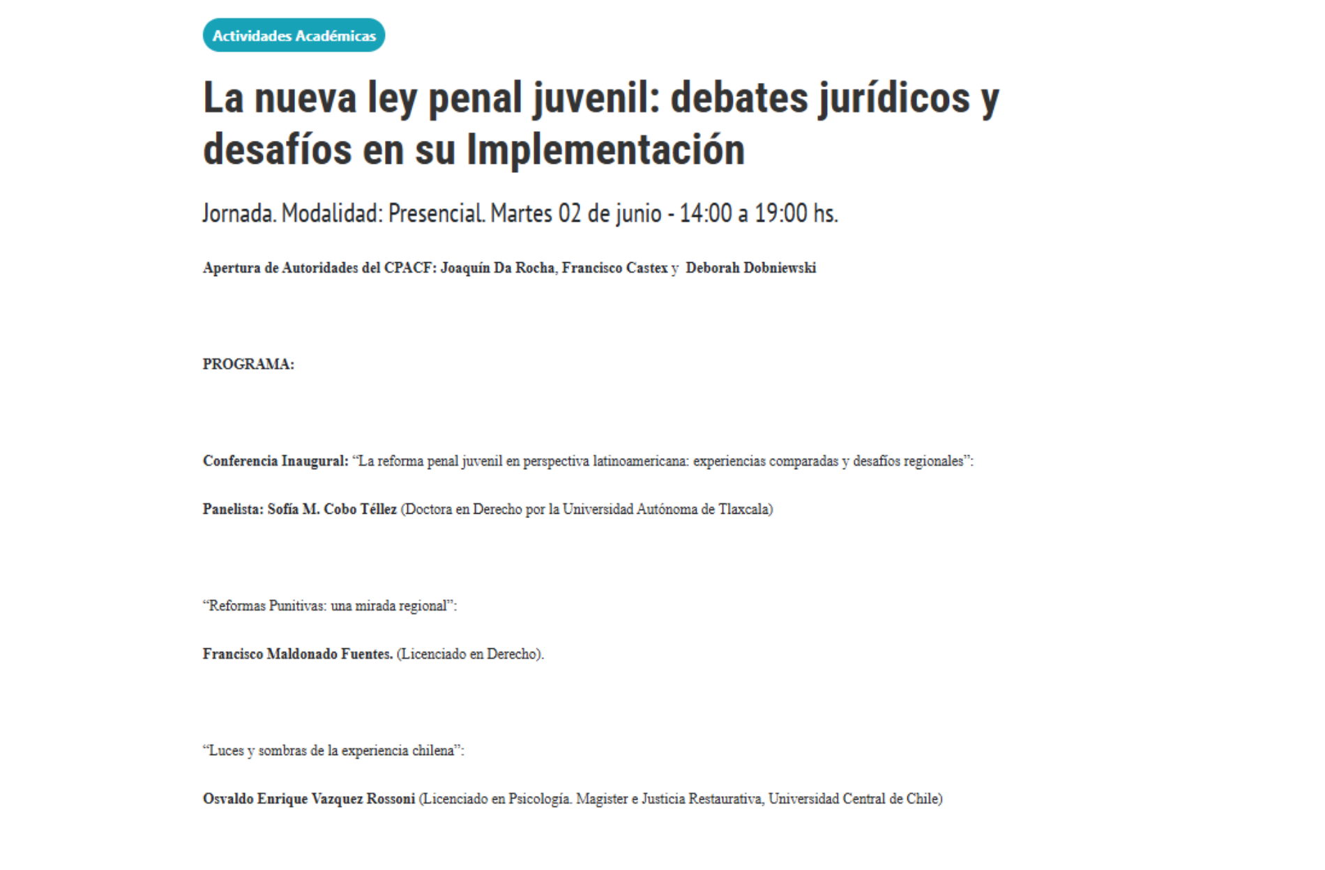 La nueva ley penal juvenil: debates jurídicos y desafíos en su Implementación