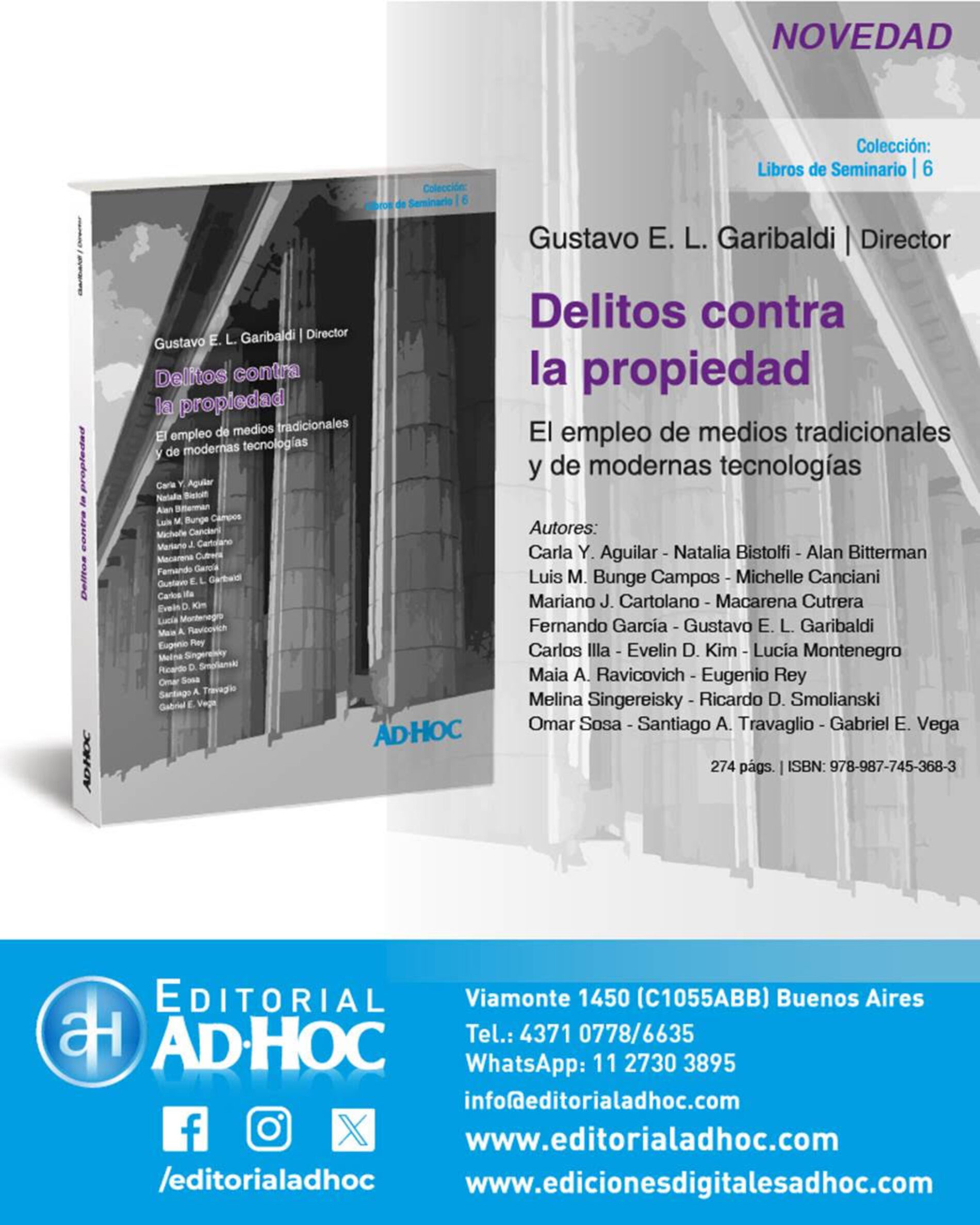 NOVEDAD BIBLIOGRÁFICA. Delitos contra la propiedad
