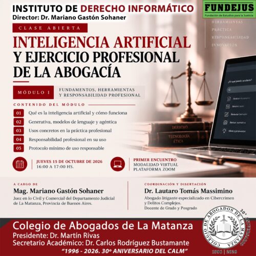 Clase abierta: inteligencia artificial y ejercicio profesional de la abogacía.