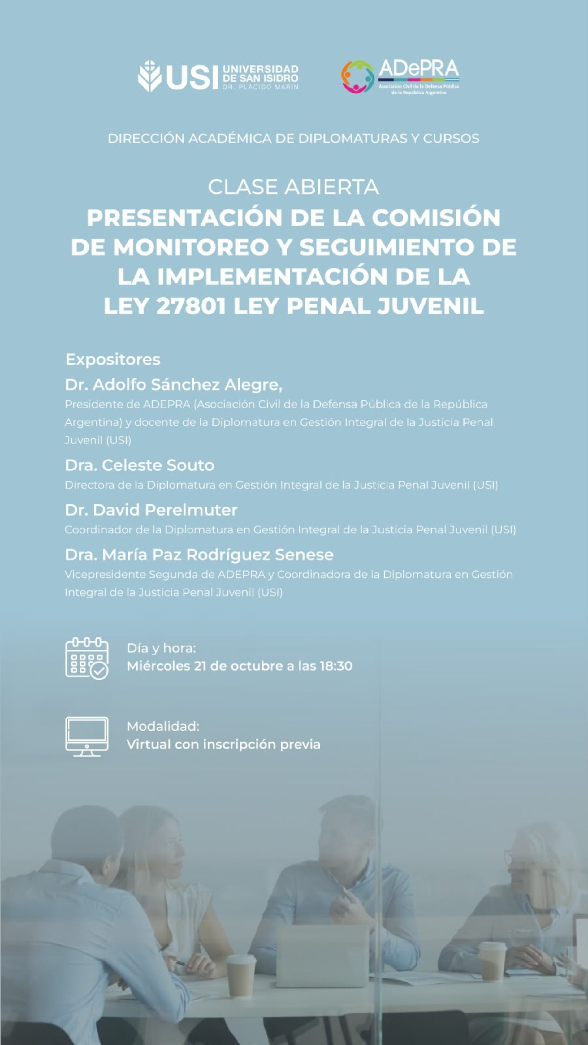 Clase abierta: Presentación de la comisión de monitoreo y seguimiento de la implementación de la ley 27801 ley penal juvenil.