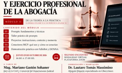 Clase abierta: inteligencia artificial y ejercicio profesional de la abogacía.