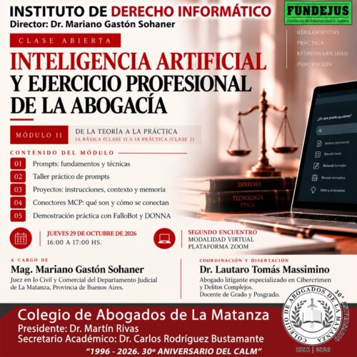 Clase abierta: inteligencia artificial y ejercicio profesional de la abogacía.