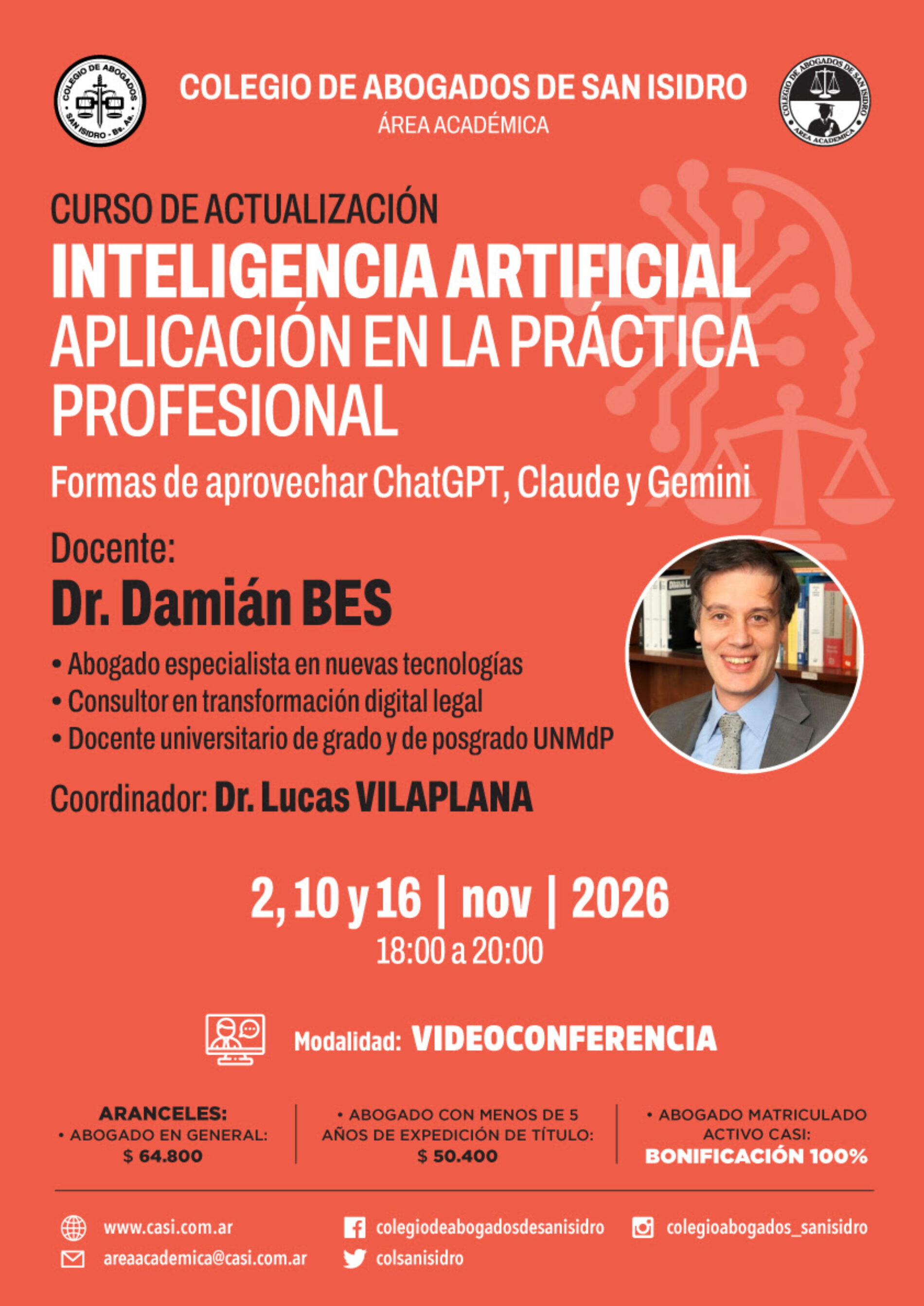 Curso de Actualización: Inteligencia Artificial aplicada al ejercicio profesional.