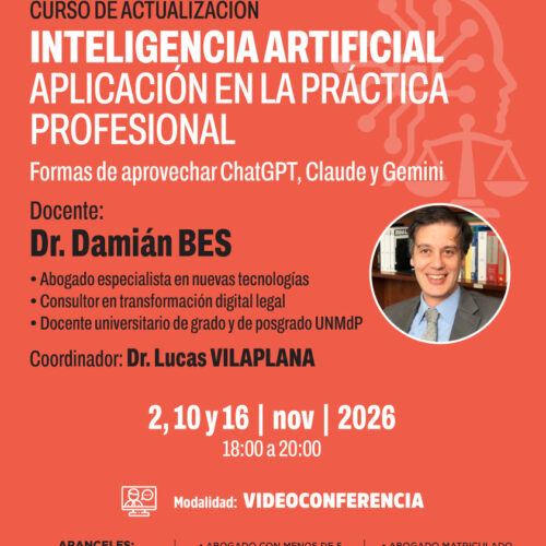 Curso de Actualización: Inteligencia Artificial aplicada al ejercicio profesional.